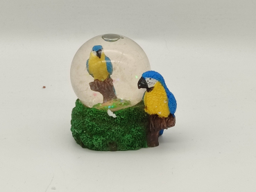 Glitterkugel Papagei blau